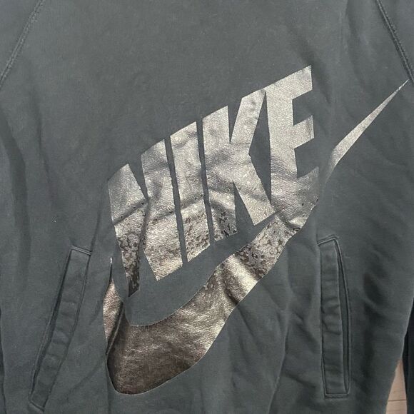 Nike Black Graphic Pullover Hoodie Sweatshirt - Picture 3 of 4